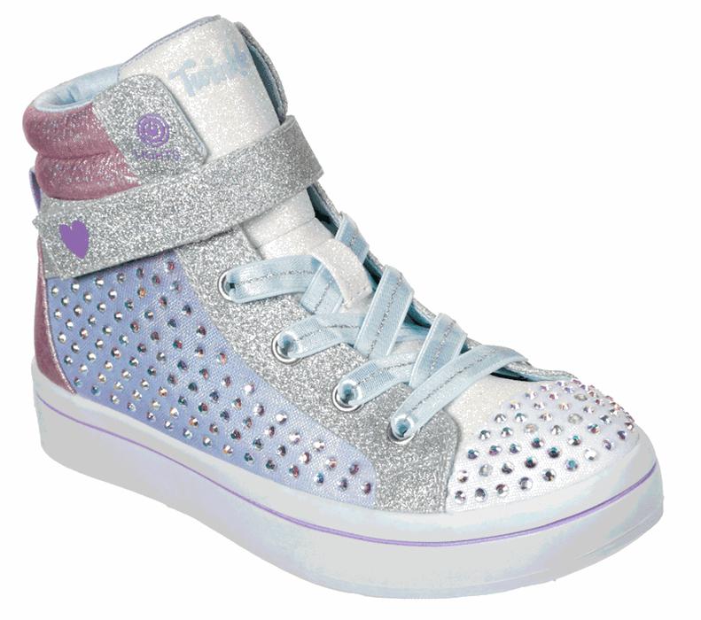 Skechers Twinkle Toes: Twi-Lites - Sparkle Burst - Girls Sneakers Silver/Multicolor [AU-LS1749]